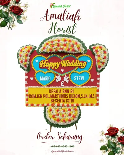 Karangan Papan Bunga Pernikahan di Susunan Baru